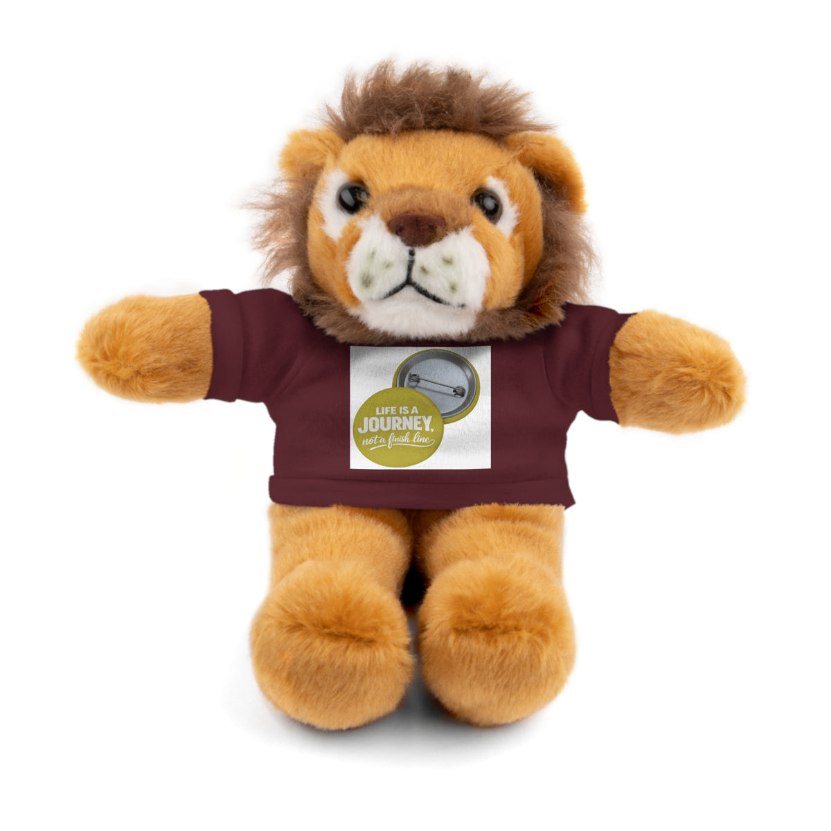 Cute Brown Teddy Bear with 'Life Is a Journey not a finish line.' Tee — Plush Gift for Kids & Travelers