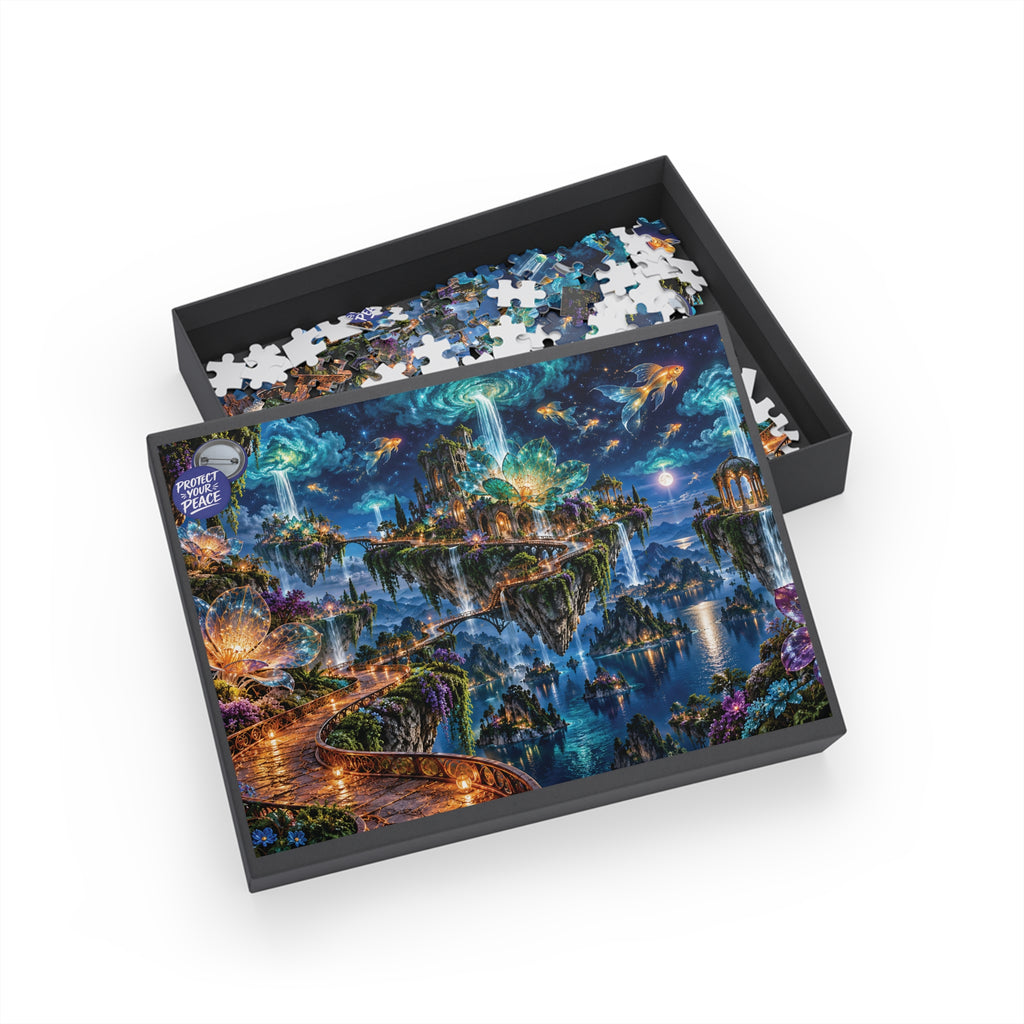 Floating Island Fantasy Puzzle — Mystical Nightscape Jigsaw (96/252/500/1000 pcs)