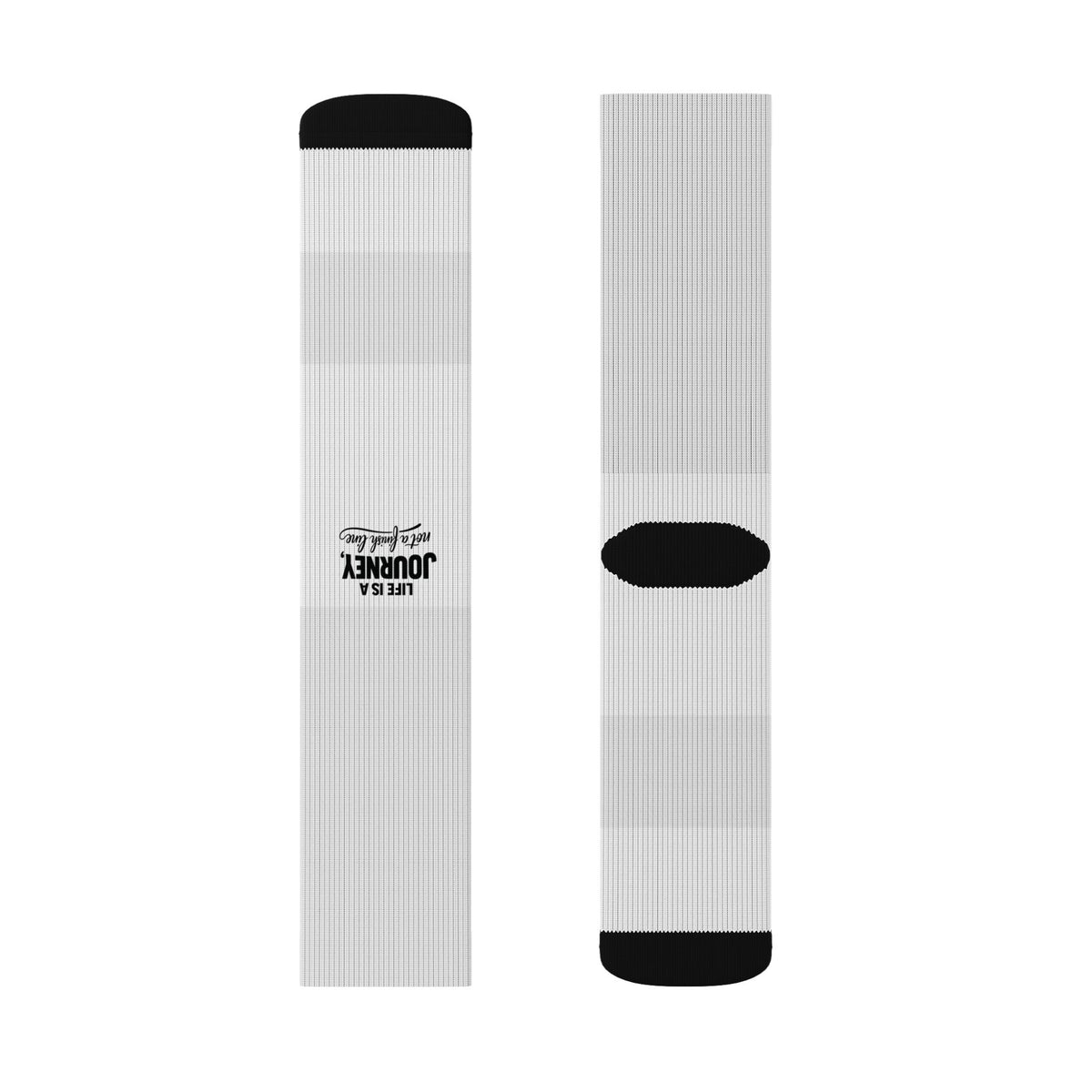 Custom Sublimation Socks — All-Over Print Personalized Athletic Socks Life is a journey not a finish line.