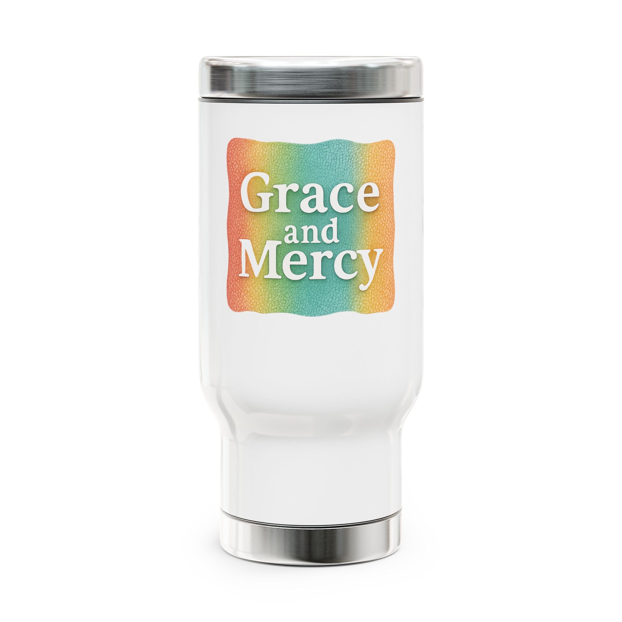 Grace and Mercy Travel Mug — 14oz Stainless Steel Insulated Handle Mug