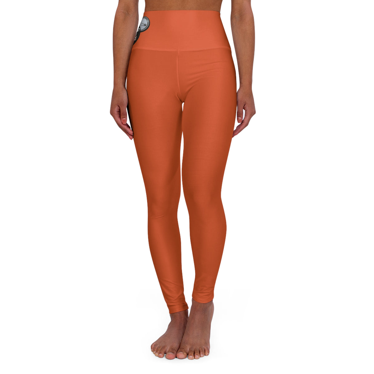 Burnt Orange High-Waist Yoga Leggings — Lightweight Activewear graphic design Protect Your Peace.