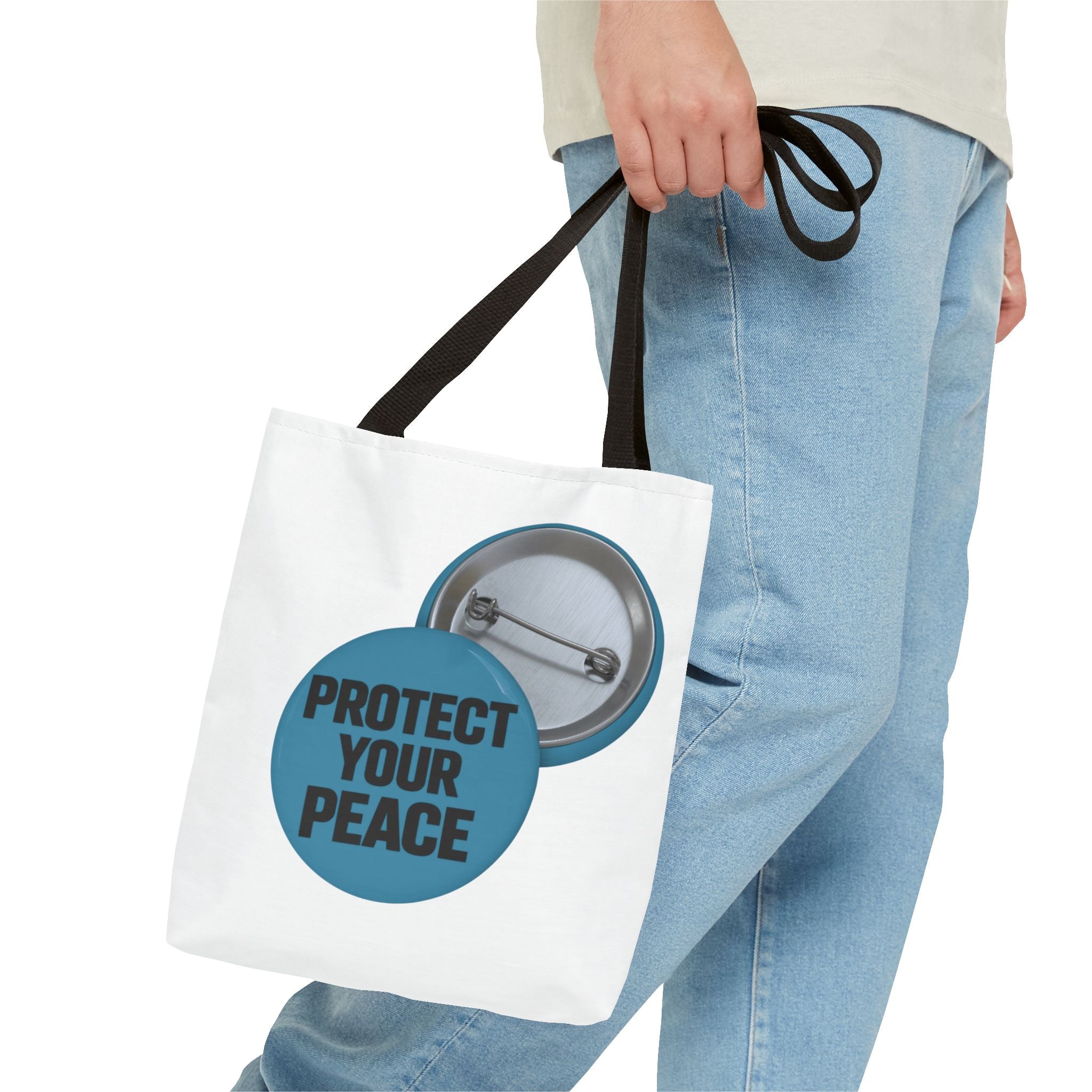Protect Your Peace Tote Bag - Inspirational Everyday Canvas Shopper