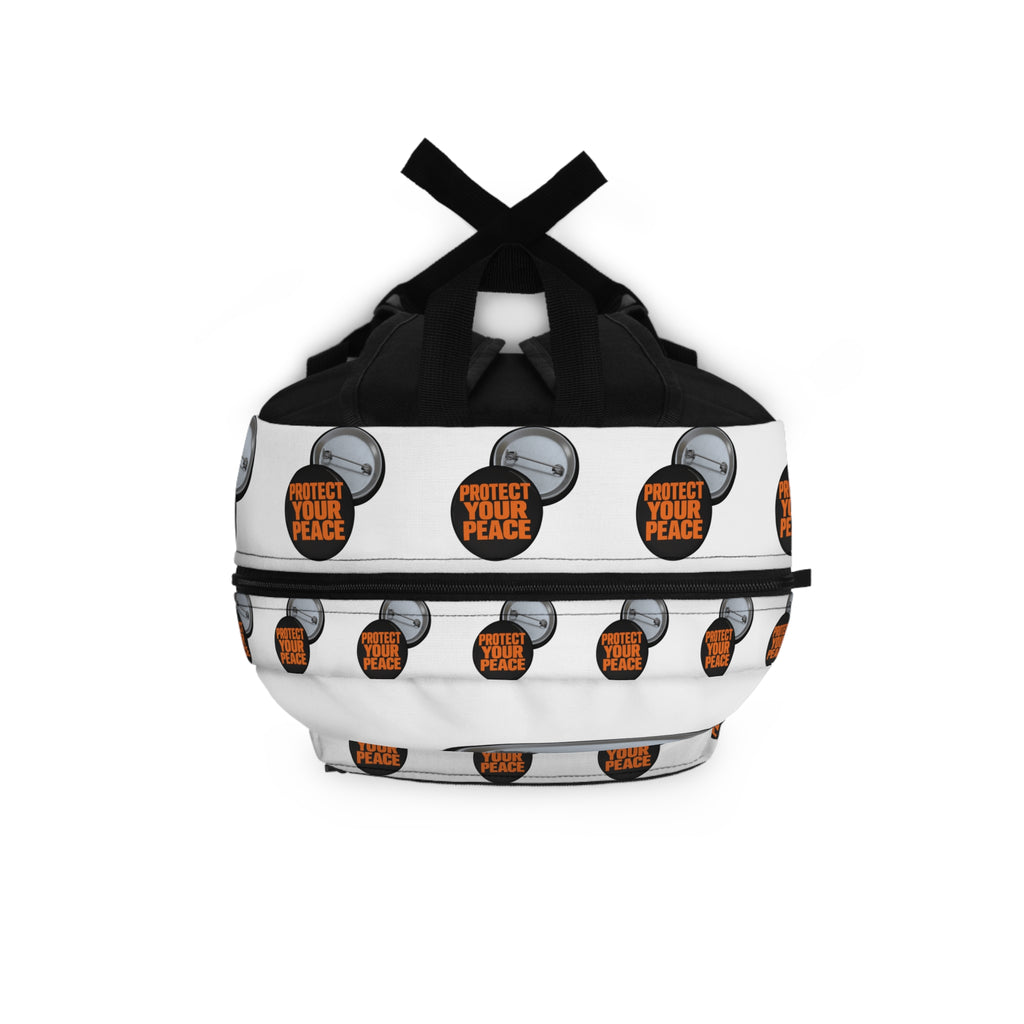 Protect Your Peace Backpack - Button Pin Pattern School Bag