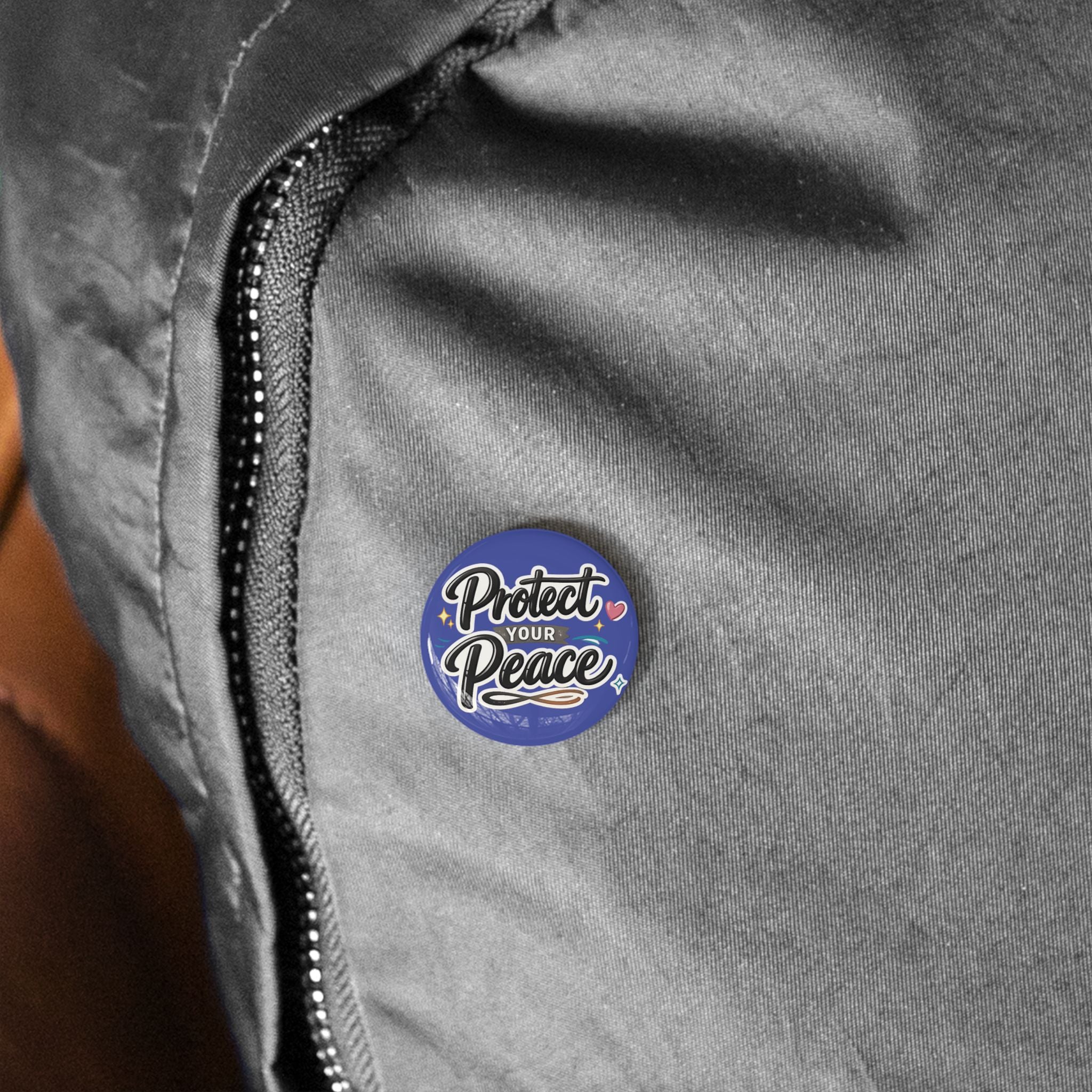 Protect Your Peace Round Pin — Inspirational Enamel Button for Jackets & Bags