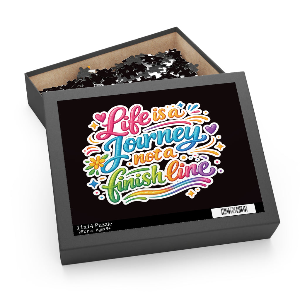 Inspirational Puzzle — "Life Is a Journey, Not a Finish Line" Colorful Motivational Jigsaw