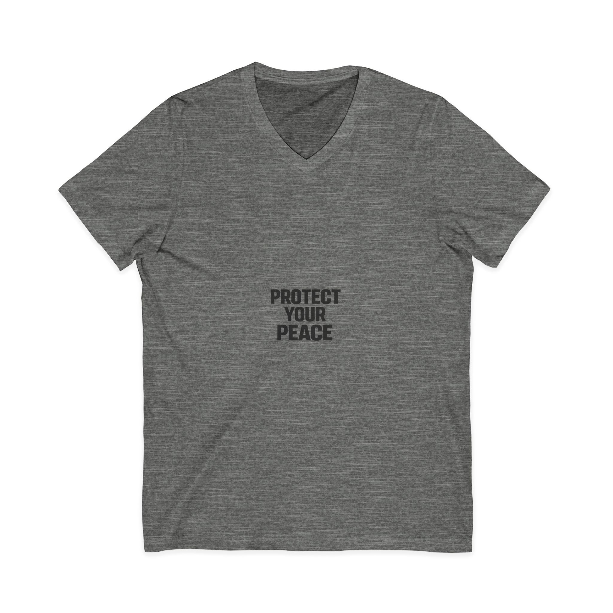Protect Your Peace V-Neck Tee — Minimalist Self-Care Message Shirt