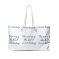Faithful Weekender Bag — "The mercy of the Lord is everlasting" Travel Tote