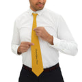 Gold Tie with Script "Protect your peace" — Elegant Men's Necktie for Weddings & Special Events