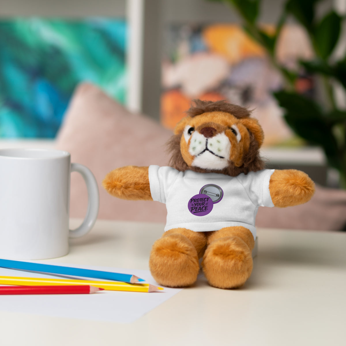 Plush Bear with 'Protect Peace' Tee