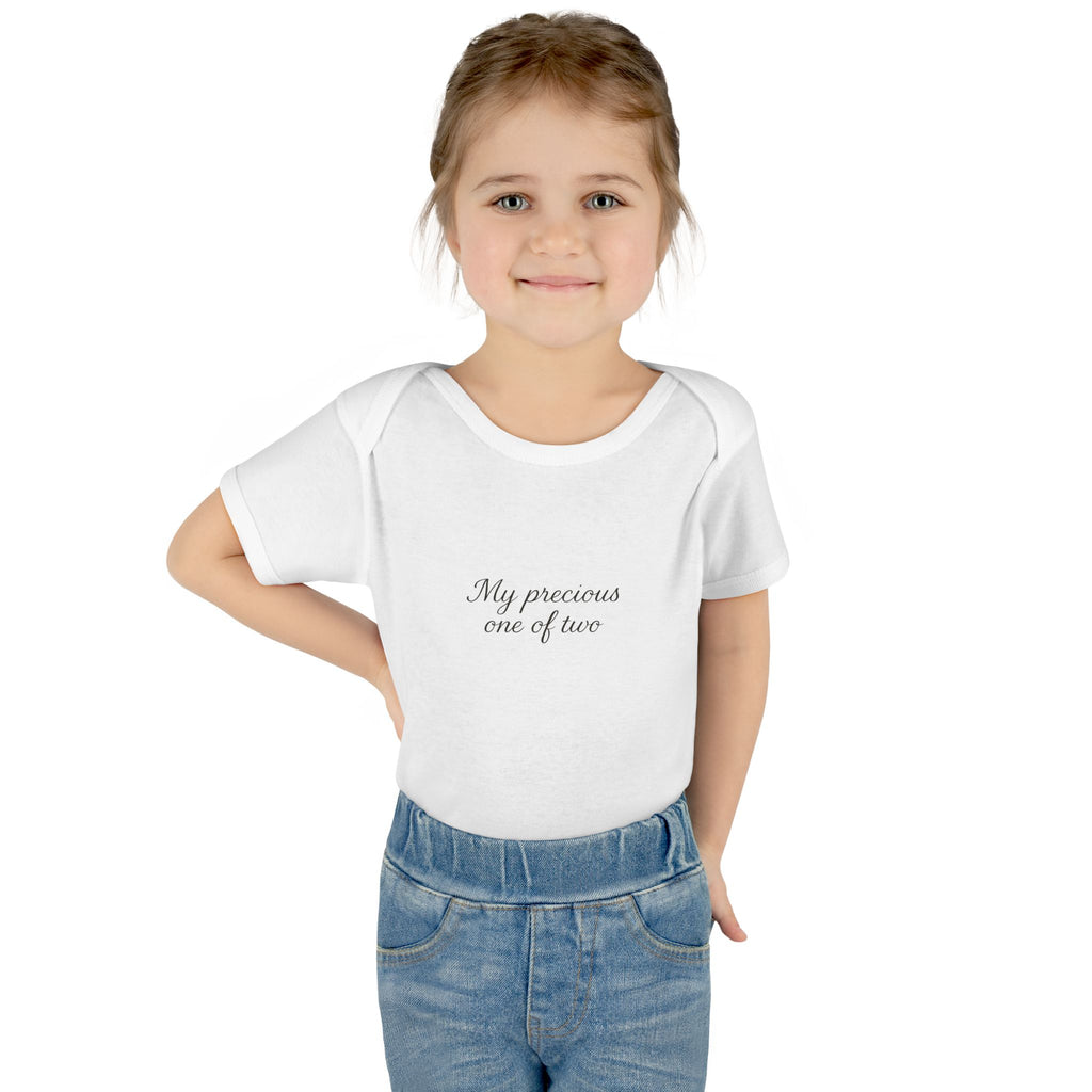 Infant Bodysuit "My Precious One of Two" – Twin Baby Announcement Onesie