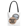 Protect Your Peace Button Tote Bag – Inspirational Everyday Carry