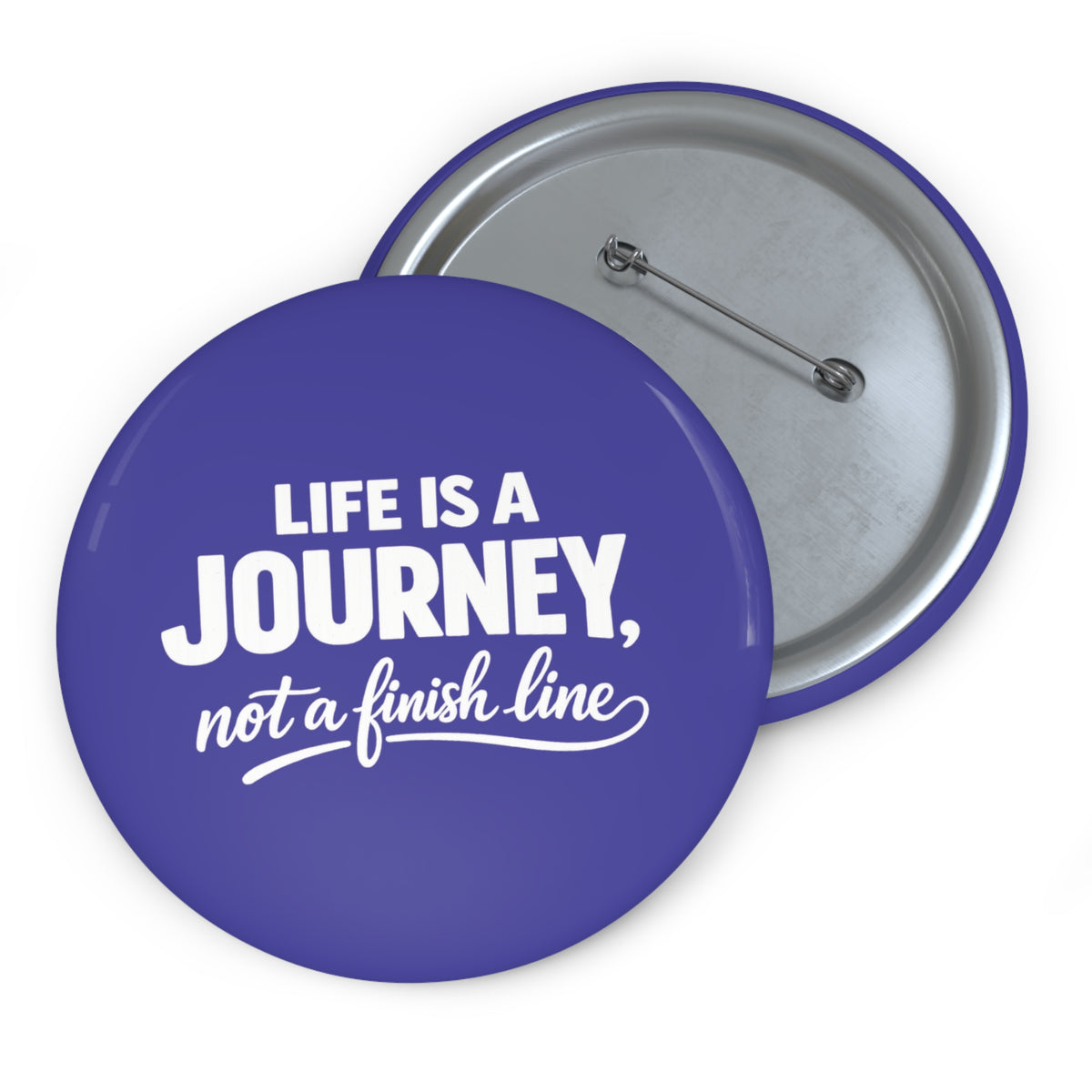 Inspirational Journey Button Pin — “Life Is A Journey, Not a Finish Line”