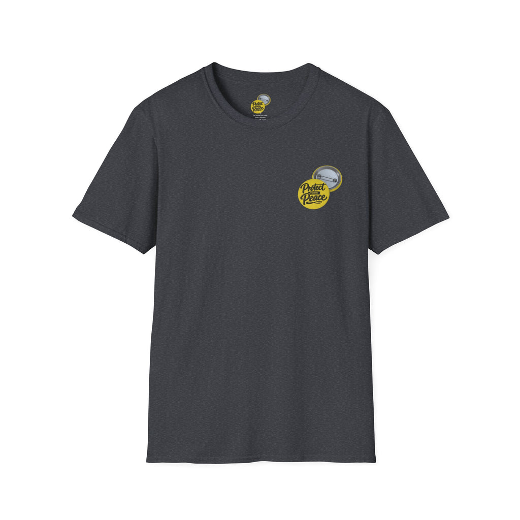 T-Shirt — 'Protect the Peace' Yellow Badge Casual Tee
