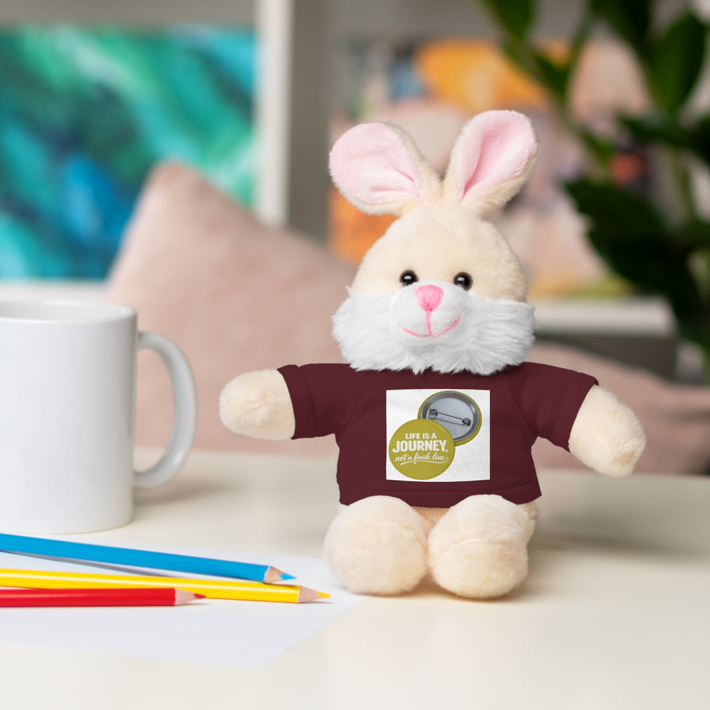 Cute Brown Teddy Bear with 'Life Is a Journey not a finish line.' Tee — Plush Gift for Kids & Travelers