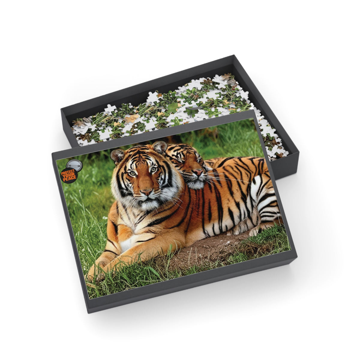 Tiger Duo Jigsaw Puzzle — Realistic Big Cat 96/252/500/1000-Piece Puzzle