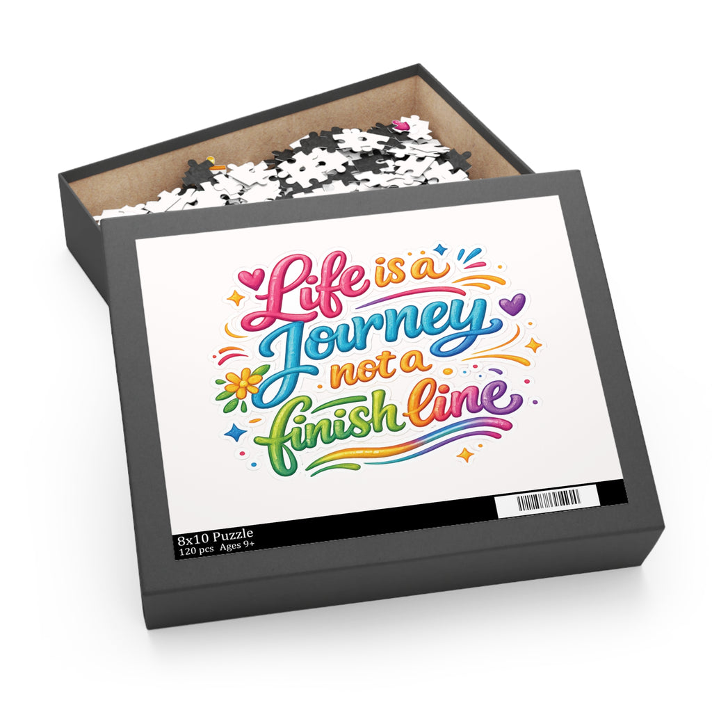 Inspirational Rainbow Puzzle - "Life is a Journey Not a Finish Line" (120/252/500 pcs)