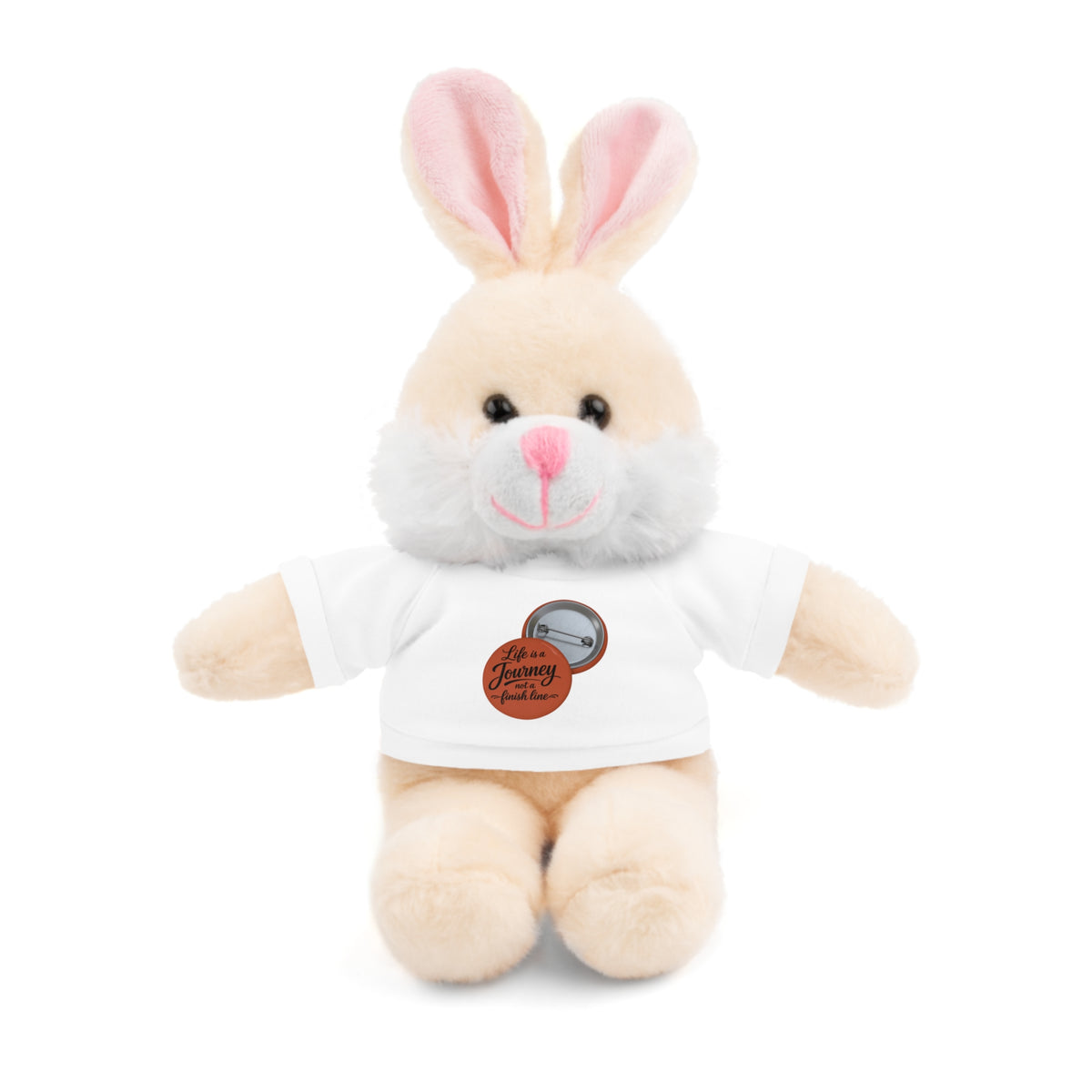 Life is a journey not a finish line. Plush Teddy Bear with Printed Tee — Cute Personalized Gift for Kids & Couples