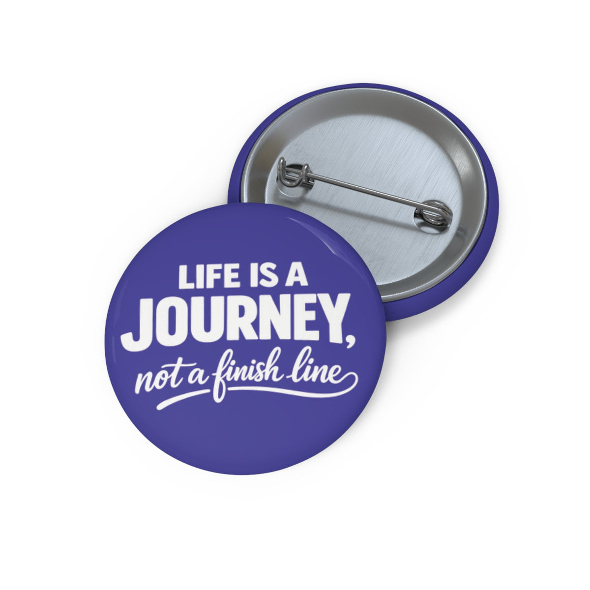 Inspirational Journey Button Pin — “Life Is A Journey, Not a Finish Line”