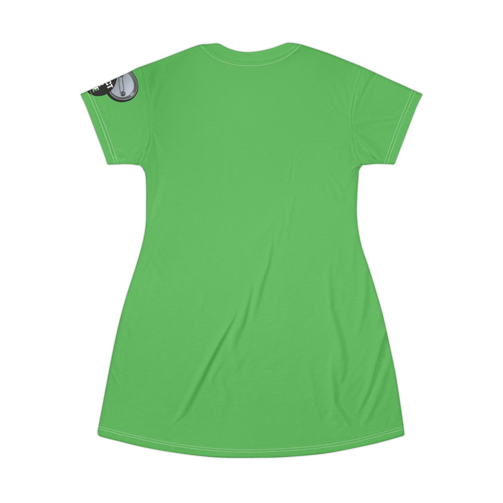 Green T-Shirt Dress graphic design I have a sound mind, sleeve protect your peace graphic design.