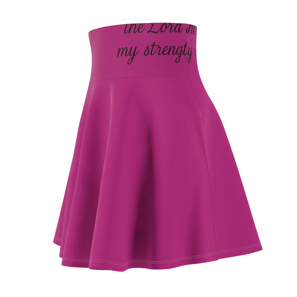 Magenta Skater Skirt with "The Lord is my strength" Waistband — Faith-Inspired Flared Skirt Protect your peace.