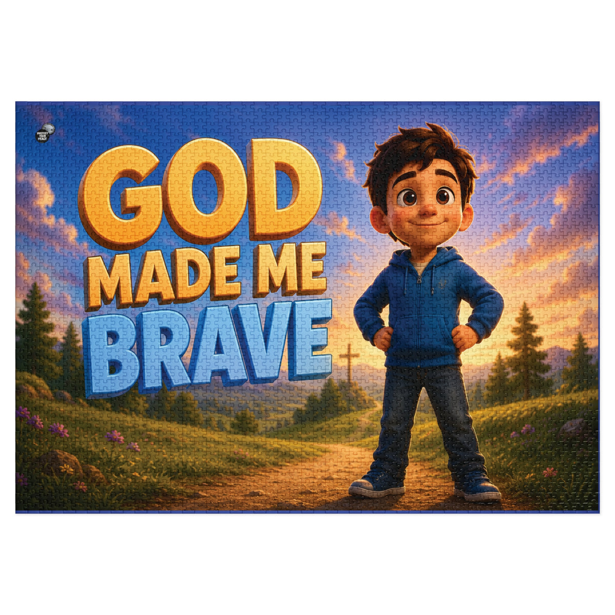 God Made Me Brave Kids Puzzle — 252-Piece Faith-Based Jigsaw with Tin