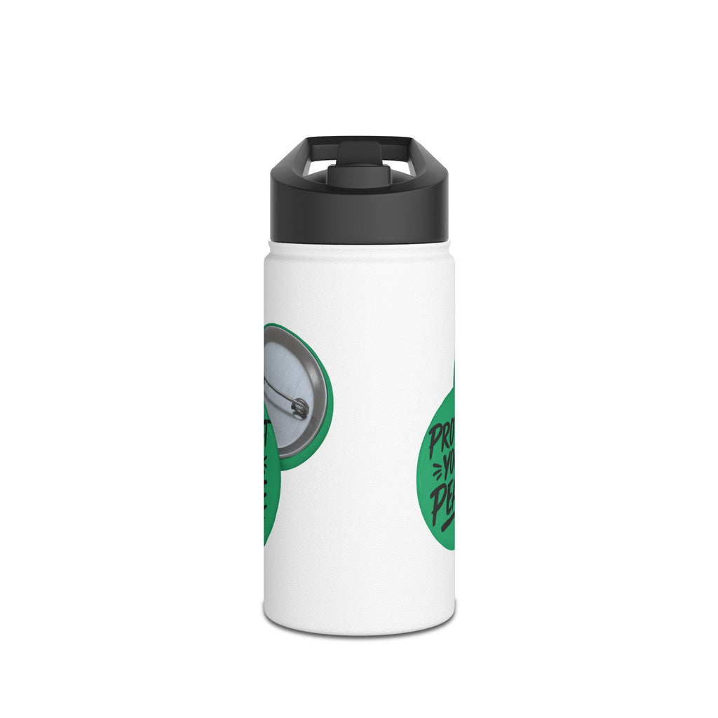 Stainless Steel Water Bottle — Green Positivity graphic design Design 'Life is a Journey not a finish line.
