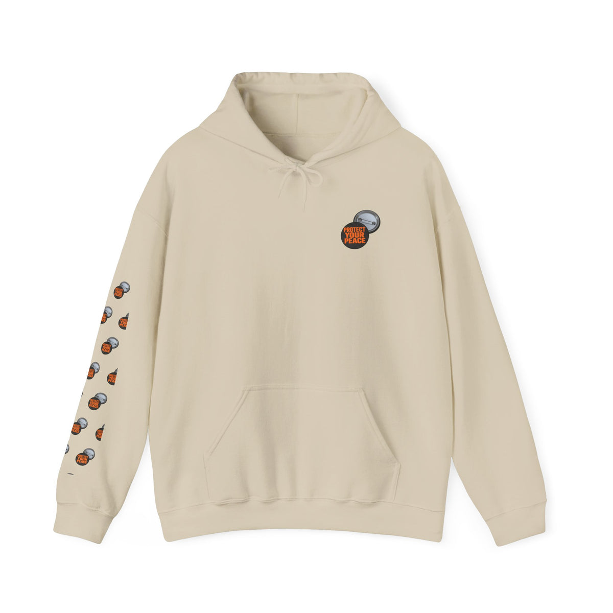 Hockey Puck & Helmet Hoodie — Retro Hockey Sleeve Graphic Sweatshirt