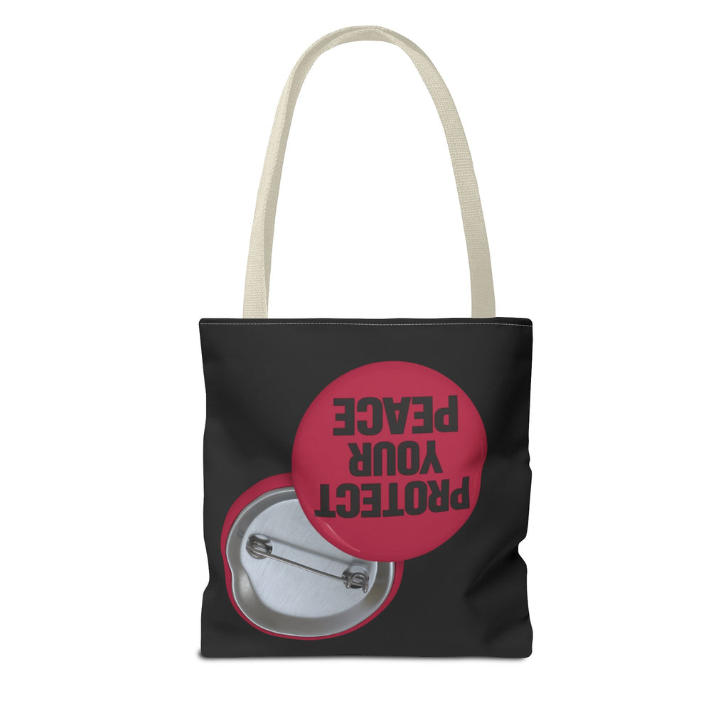 Protect Your Peace Button Graphic Tote Bag