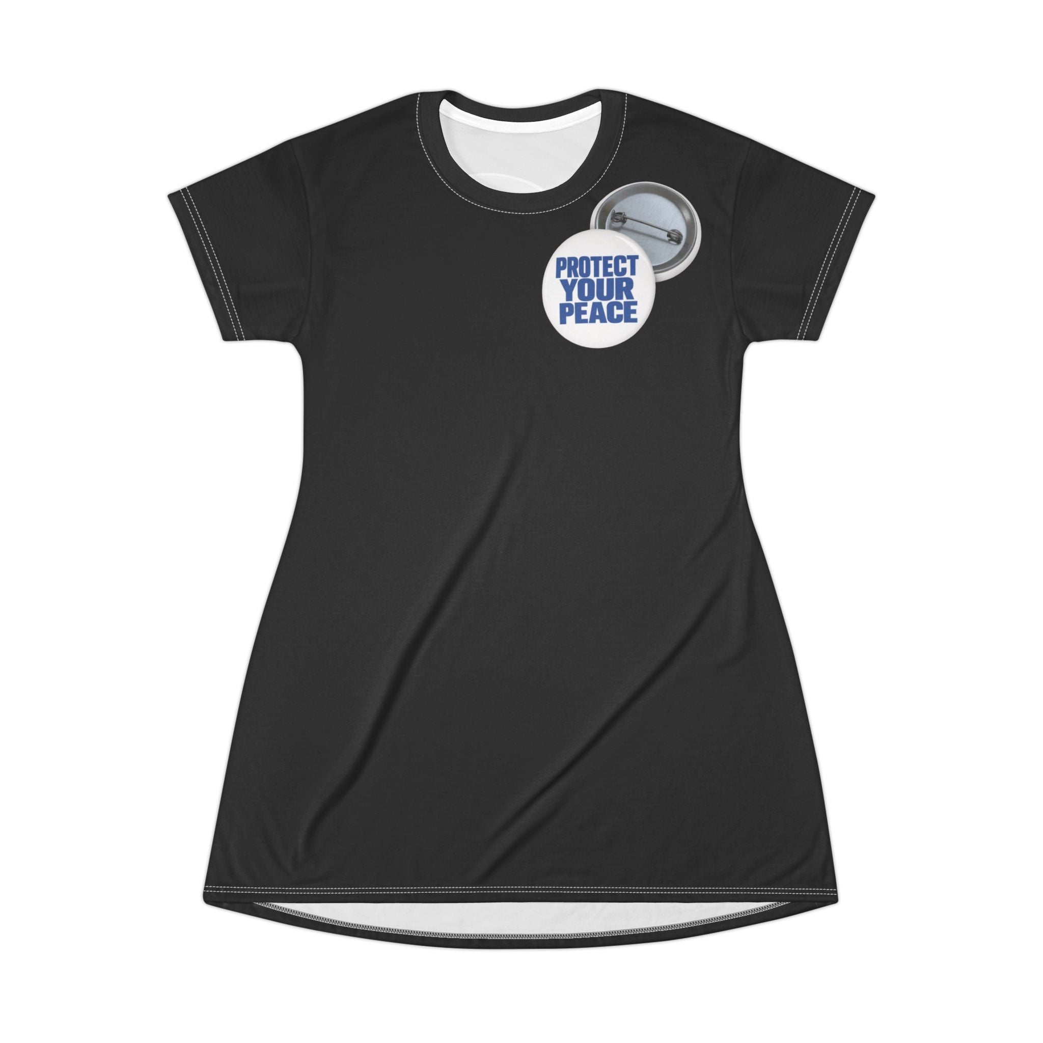 Protect Your Peace T-Shirt Dress — Relaxed Graphic Midi Dress