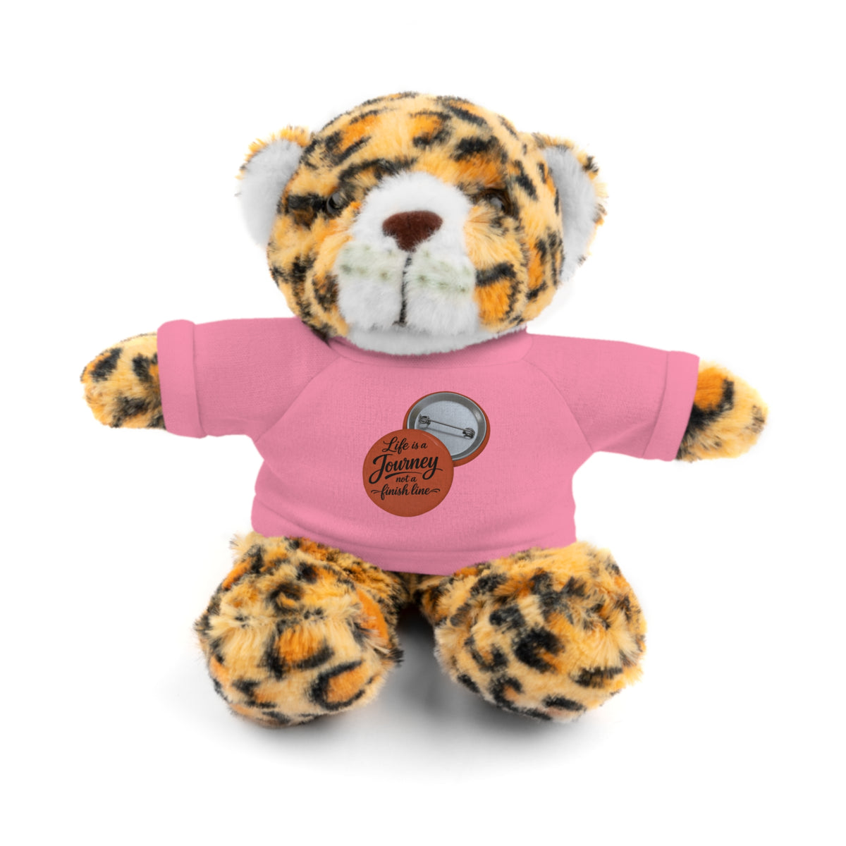 Life is a journey not a finish line. Plush Teddy Bear with Printed Tee — Cute Personalized Gift for Kids & Couples