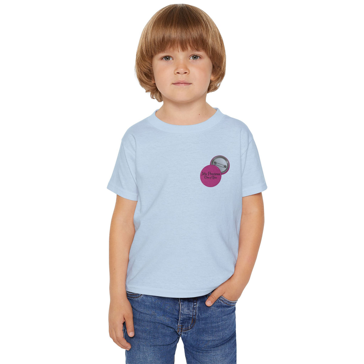 Toddler T-Shirt — "My Precious One of Four  Pink Button Graphic design