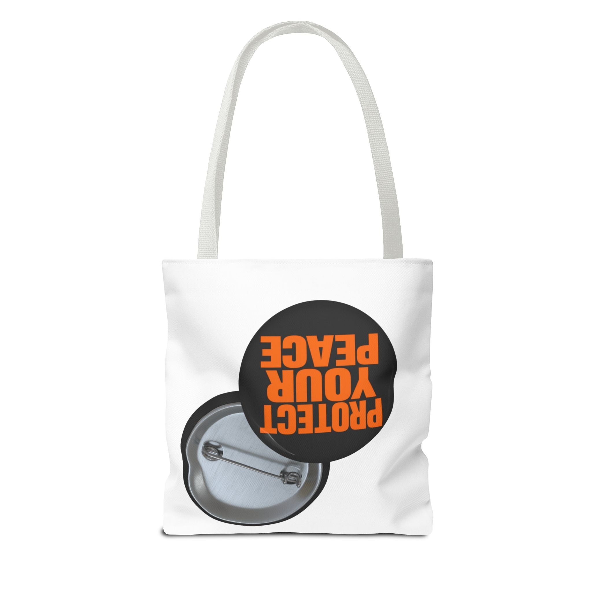 Tote Bag — Protect Your Peace Button Print Canvas Tote