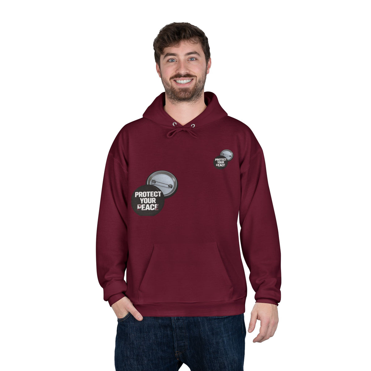 Protect Your Peace Hoodie — Minimal Badge Graphic Pullover