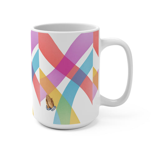 15oz Colorful Overlap Pattern Mug — Bright Geometric Coffee Cup