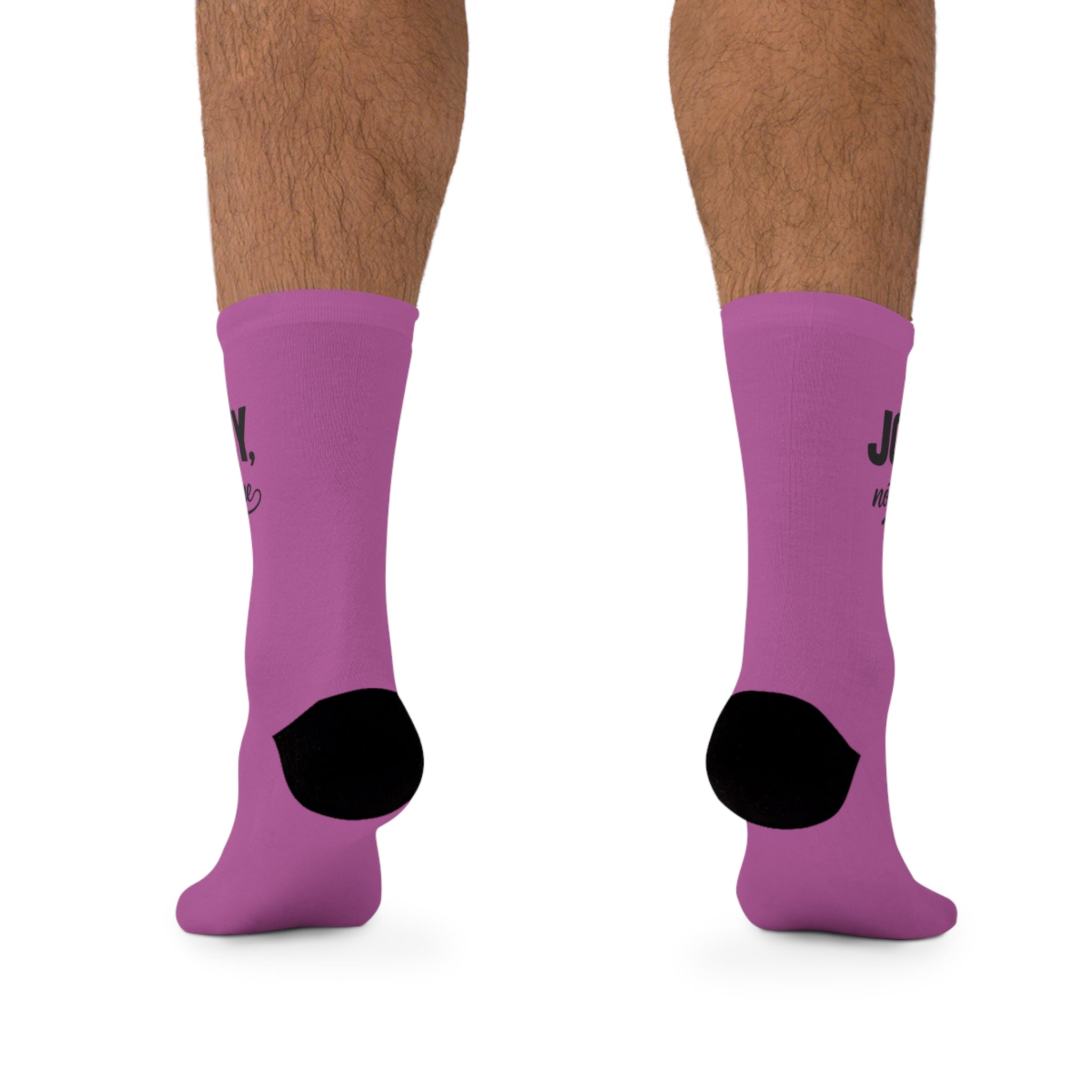 Purple Motivational Crew Socks2 — "Life Is a Journey, Not a Finish Line" Recycled-Poly