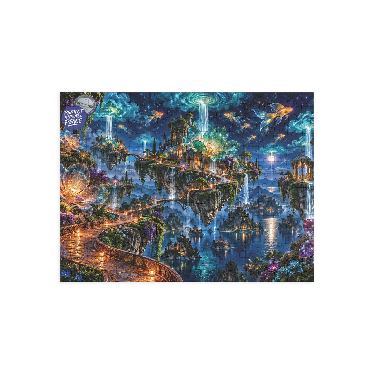 Floating Island Fantasy Puzzle — Mystical Nightscape Jigsaw (96/252/500/1000 pcs)