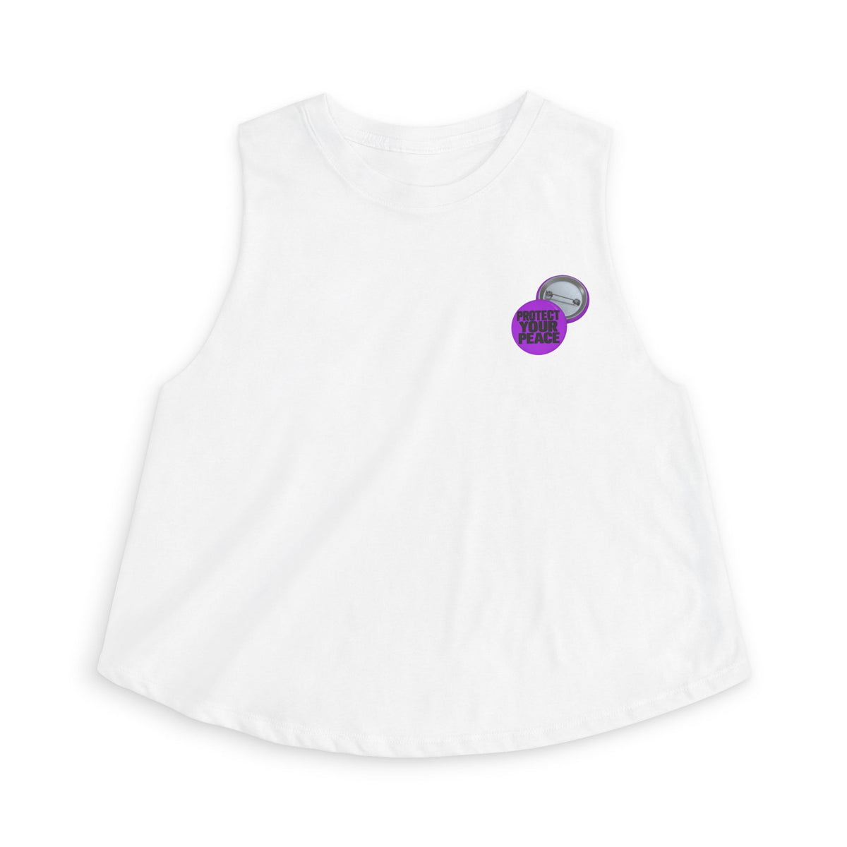 Crop Top — Small Purple Retro Cassette Graphic
