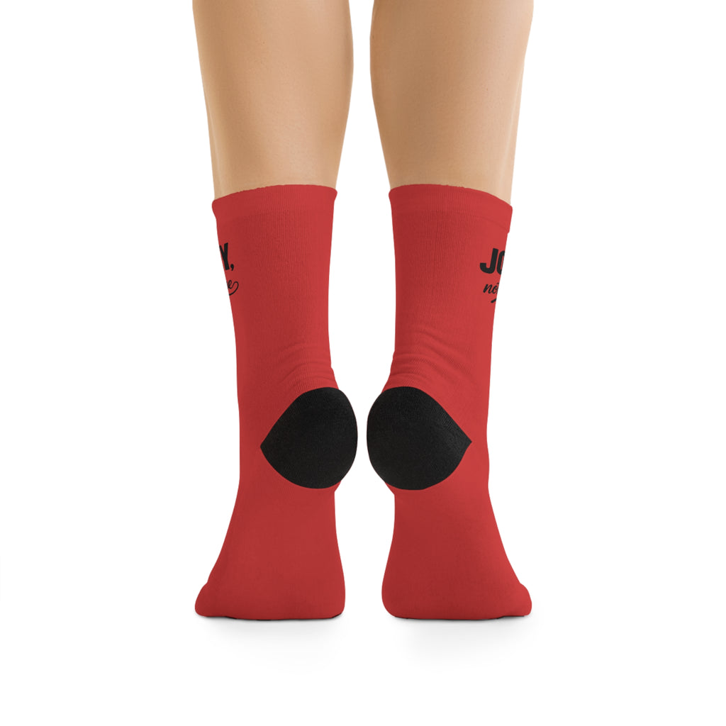 Red2 Journey Socks — "Life Is a Journey, Not a Finish Line" Recycled Poly Crew Socks